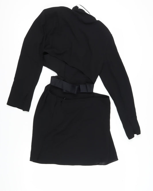 Zara Women's Black Wrap Dress, Size 14, Party Ready