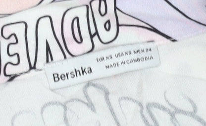 Bershka Women's Anime Cropped Blouse Multicoloured XS