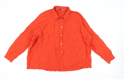 Womens UK Size 10 Zara Orange  Button-Up