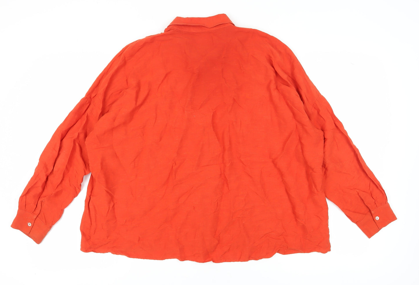 Womens UK Size 10 Zara Orange  Button-Up