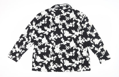 Marks and Spencer Black Floral Pyjama Top - Size L