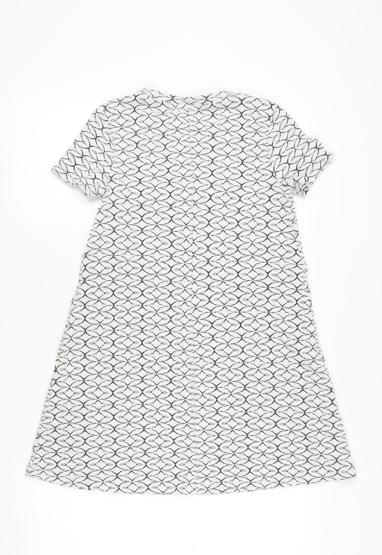 ZARA Women's White Geometric T-Shirt Dress Size 6
