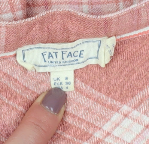 Womens UK Size 8 Fat Face Pink Tunic Blouse
