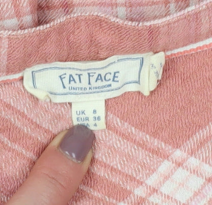 Womens UK Size 8 Fat Face Pink Tunic Blouse
