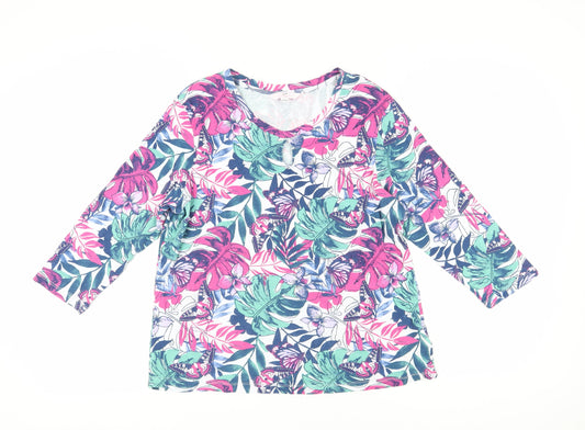 Womens UK Size 14 Julipa Multicoloured Basic T-Shirt