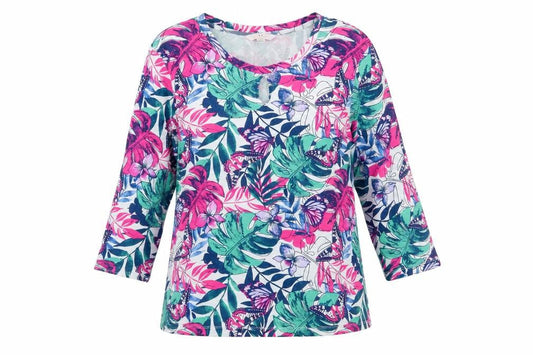 Womens UK Size 14 Julipa Multicoloured Basic T-Shirt