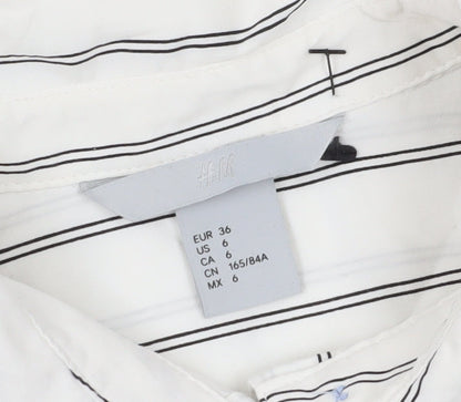 Womens UK Size 8 H&M White Basic Button-Up