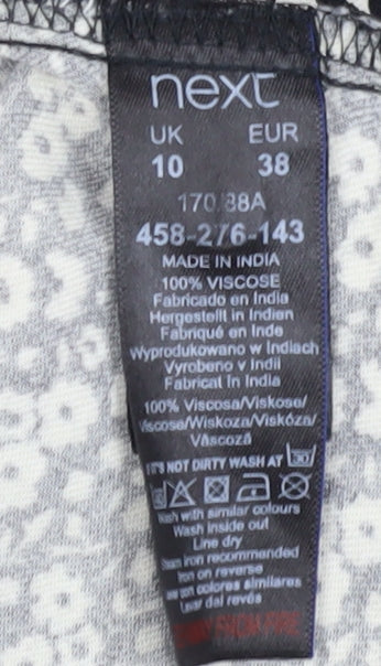 Next Women's Black Floral Shirt Dress Size 10