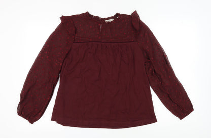 Womens UK Size 12 Fat Face Red Tunic Blouse