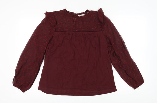 Womens UK Size 12 Fat Face Red Tunic Blouse