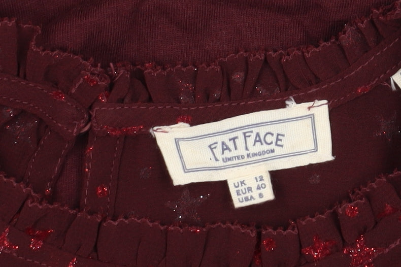 Womens UK Size 12 Fat Face Red Tunic Blouse