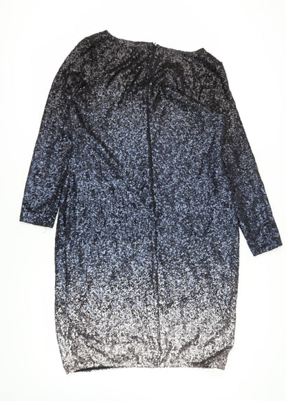 Monsoon Women's Black Sequin Sheath Dress Size 18