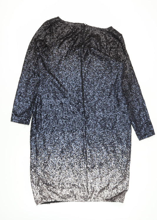 Monsoon Women's Black Sequin Sheath Dress Size 18