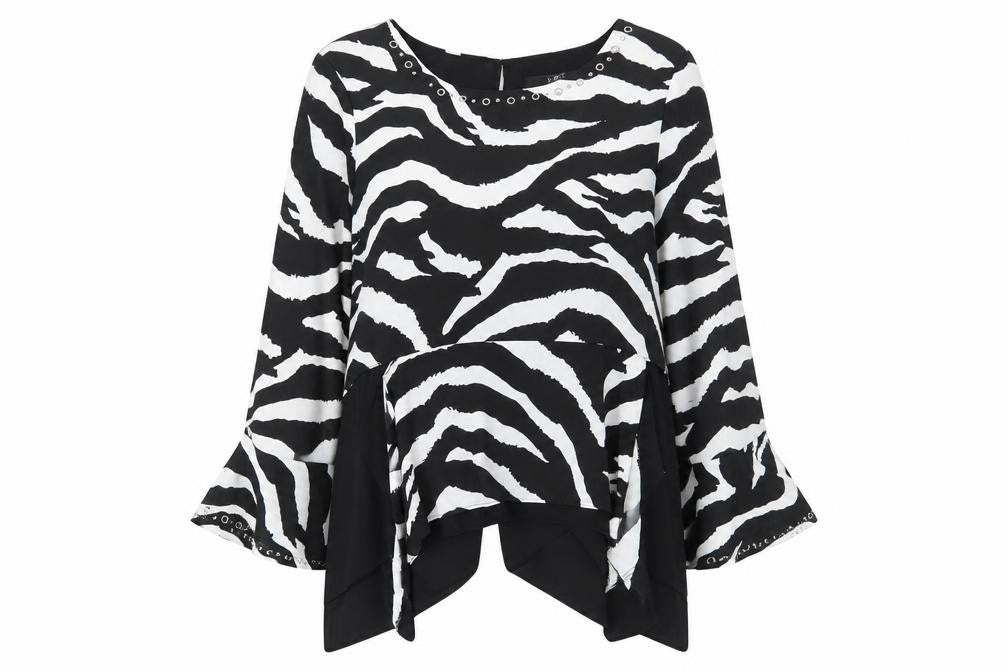 Womens UK Size 12 Star by Julien Macdonald Black Tunic Blouse