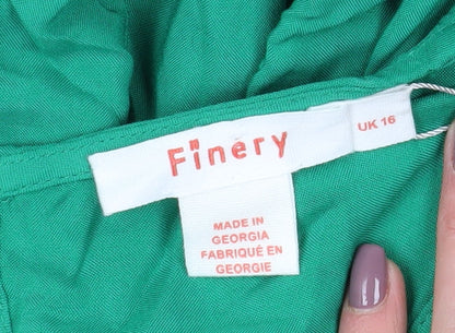 Finery Women's Green Maxi Dress Size 16