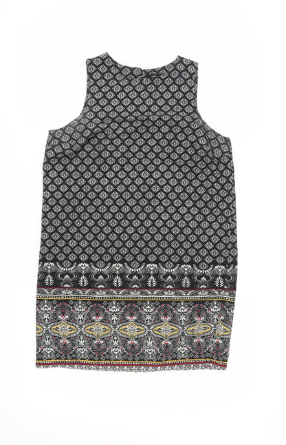 New Look Women's Black Geometric Shift Dress UK 10