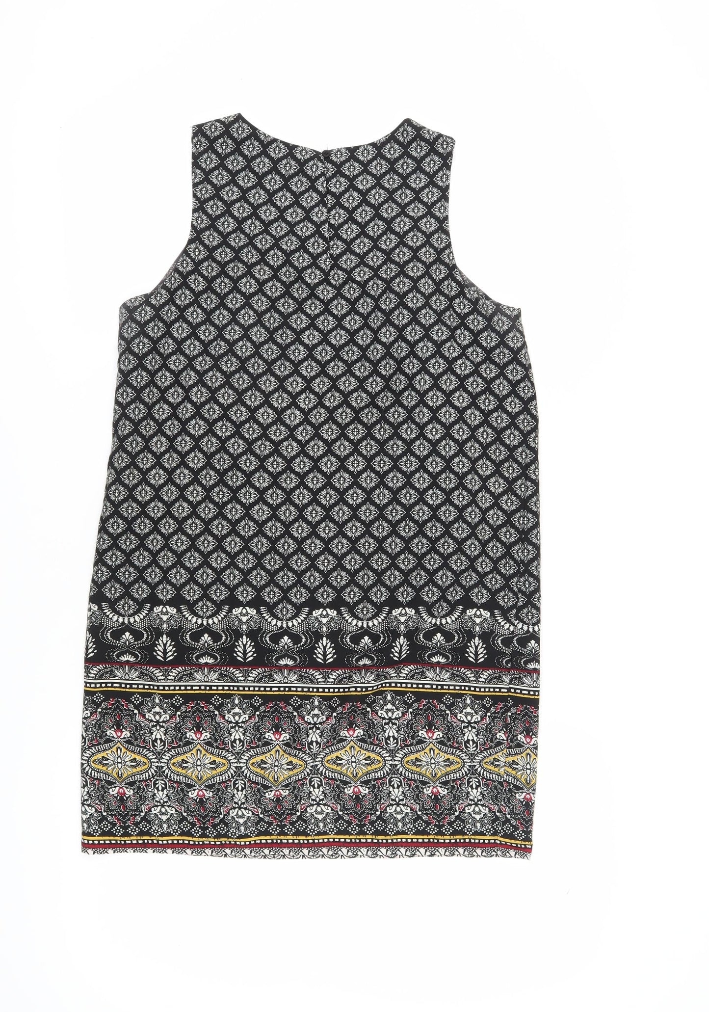 New Look Women's Black Geometric Shift Dress UK 10