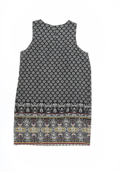 New Look Women's Black Geometric Shift Dress UK 10