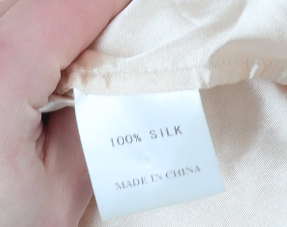 SHEIKE Beige Silk Long Asymmetric Dress, Women's Size 10