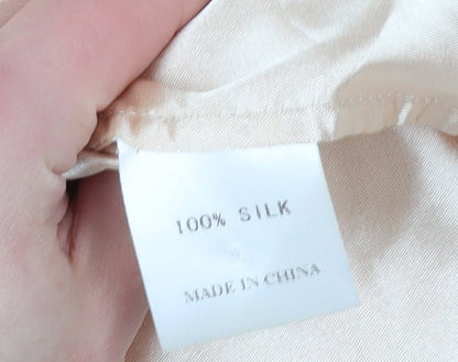 SHEIKE Beige Silk Long Asymmetric Dress, Women's Size 10