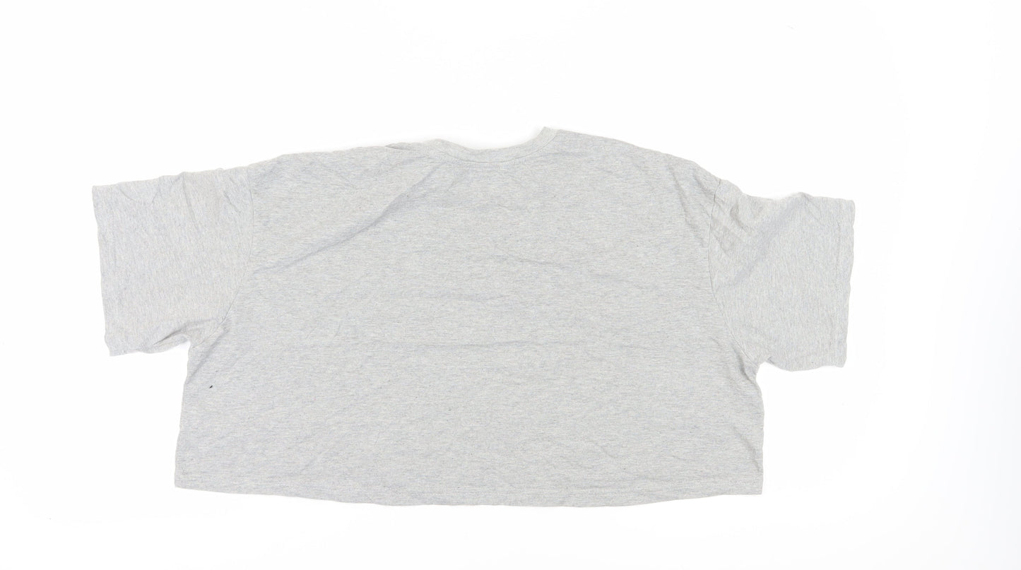 Silkroad Women's Grey Cropped T-Shirt Size 14