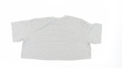 Silkroad Women's Grey Cropped T-Shirt Size 14