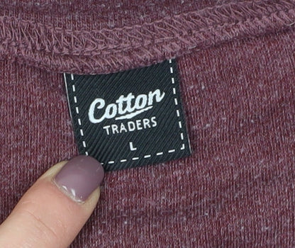 Womens UK Size L Cotton Traders Red Jersey T-Shirt