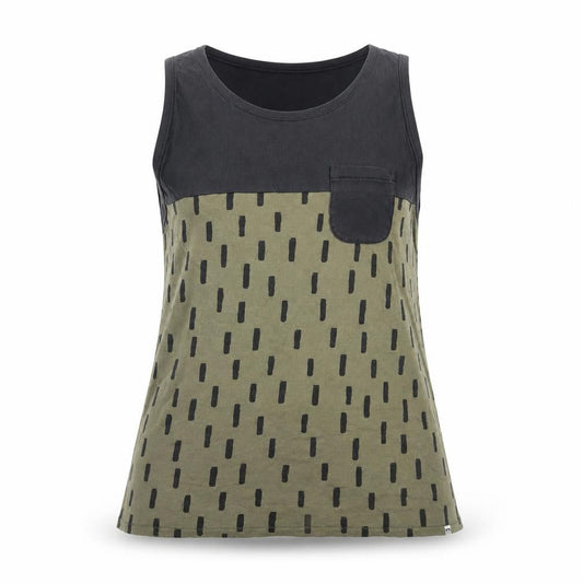 Front view of Reef unisex black green geometric tank large