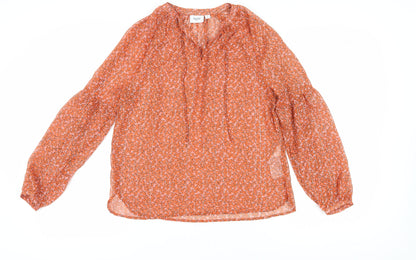 Womens UK Size S Saint Tropez Orange Tunic Blouse
