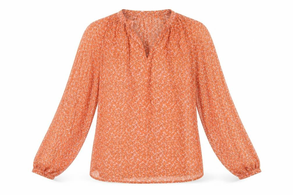 Womens UK Size S Saint Tropez Orange Tunic Blouse