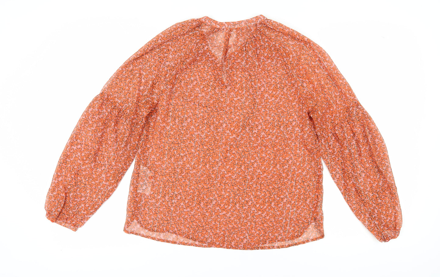 Womens UK Size S Saint Tropez Orange Tunic Blouse