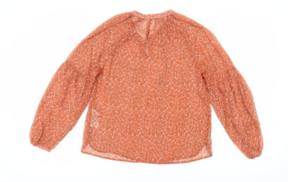 Womens UK Size S Saint Tropez Orange Tunic Blouse