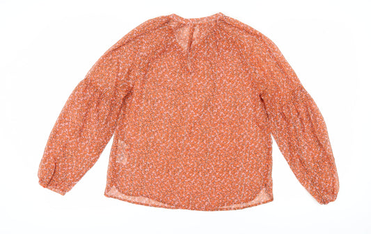 Womens UK Size S Saint Tropez Orange Tunic Blouse