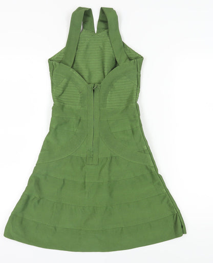 WOW Couture Green A-Line Midi Dress S Sleeveless