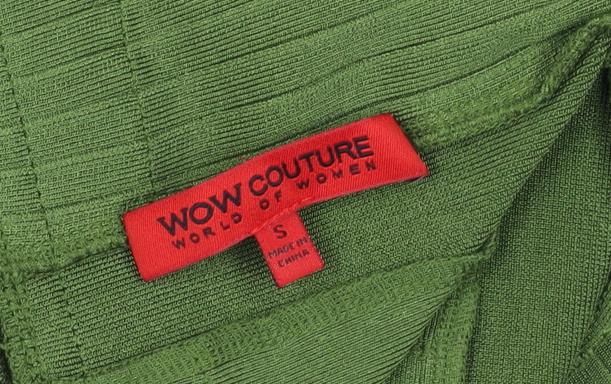WOW Couture Green A-Line Midi Dress S Sleeveless