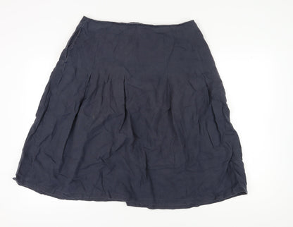 John Lewis Women's Blue Linen A-Line Skirt, Size 16