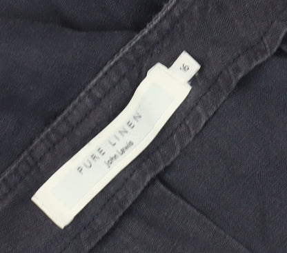 John Lewis Women's Blue Linen A-Line Skirt, Size 16