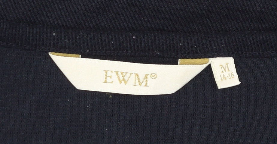 EWM Women's Blue Embroidered T-Shirt Size M