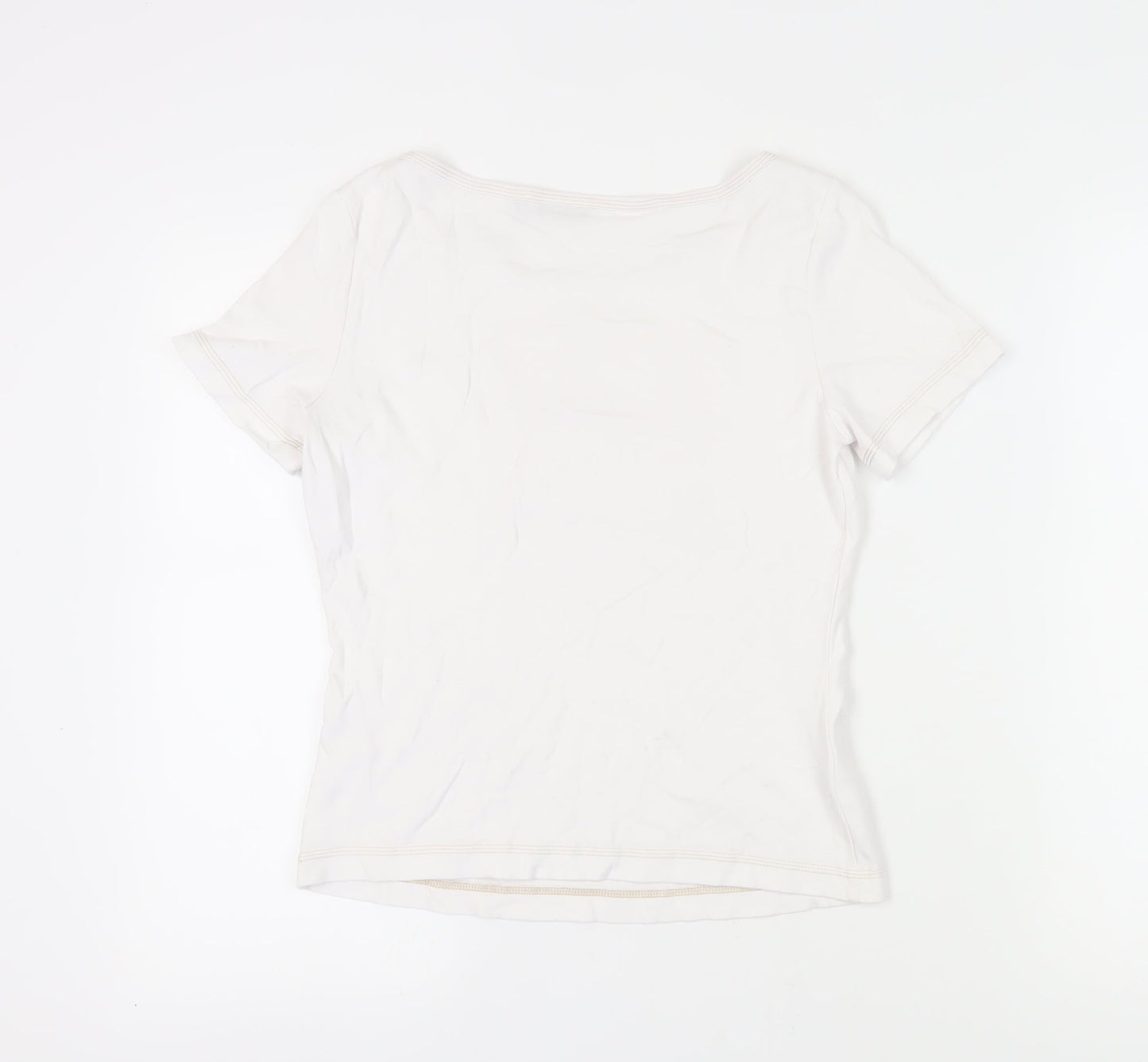 Mexx Women's White Cotton Holiday T-Shirt L