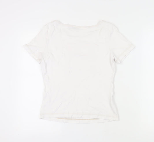 Mexx Women's White Cotton Holiday T-Shirt L