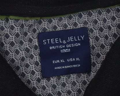 Steel & Jelly Men's Black XL Polo Shirt, Cotton