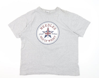 The Needles Men’s Grey XL Patriotic Graphic T-Shirt