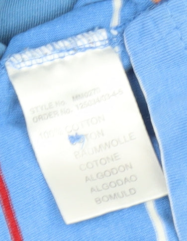 Reach Men's Blue XL Striped Cotton Polo Shirt