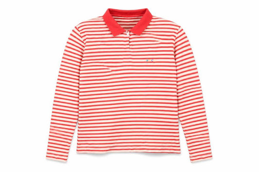 Paco Company Unisex Red Striped Polo Shirt M