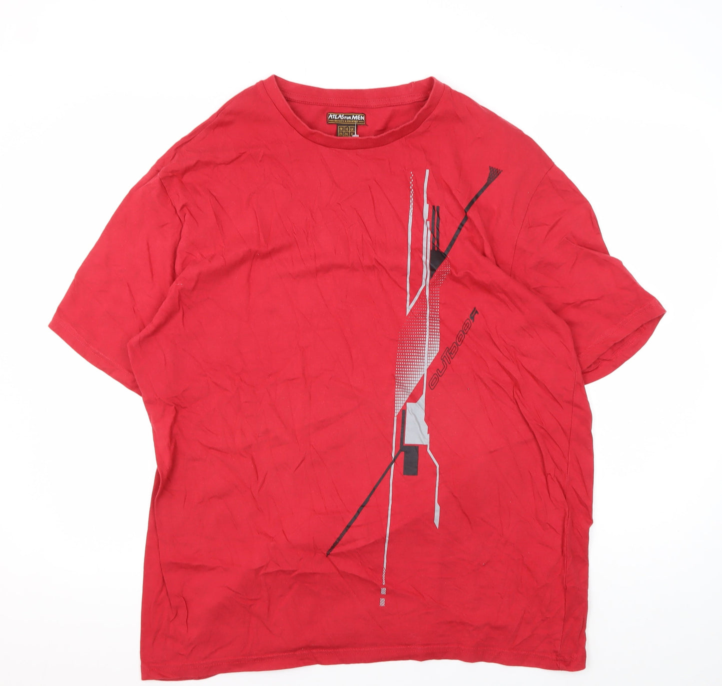Mens UK Size 2XL Atlas for Men Red  T-Shirt