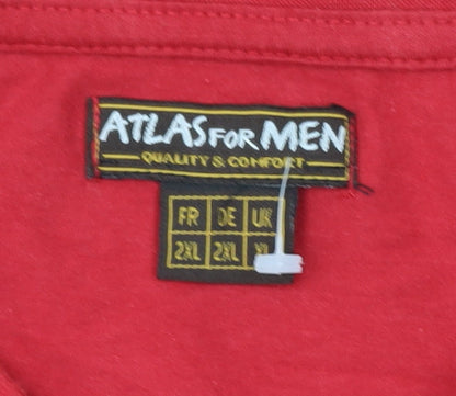 Mens UK Size 2XL Atlas for Men Red  T-Shirt