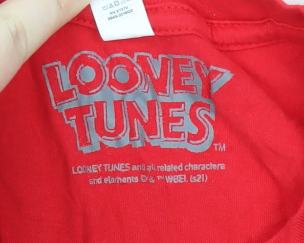 Looney Tunes Men's Red Christmas 2XL T-Shirt