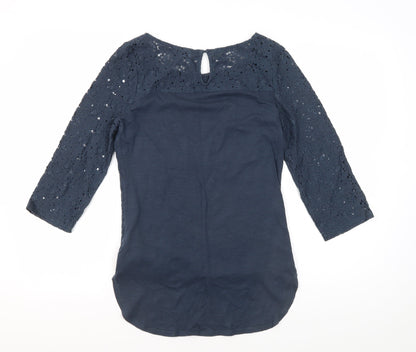 Womens UK Size 6 NEXT Blue Lace Blouse