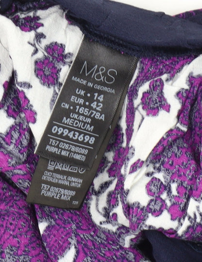 Womens UK Size 14 Marks and Spencer Regular Fit Jogger Multicoloured Trousers