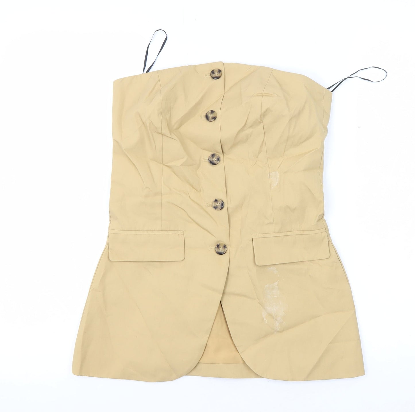 Womens UK Size XS H&M Beige  Button-Up
